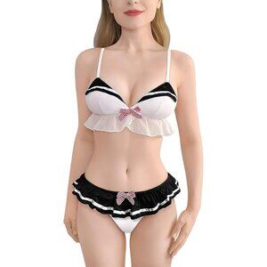 Littleforbig Women Magical  Girls Nightwear Sexy Sleveles Bra Panties Bikini Set